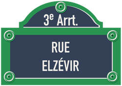 Plaque de rue Paris personnalisable 500 x 350 mm avec fronton