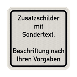 Individuelles Zusatzzeichen mit Rand und Text