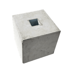 Losse betonvoet 295x295x350mm met adapter t.b.v. verwijderbare afzetpaal &Oslash;89x750mm