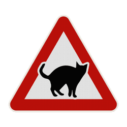 Panneau Attention Travers&eacute;e de Chats - Signalisation Animaux