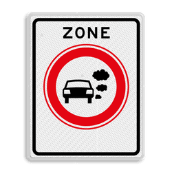 Verkeersbord RVV C22azb - zone - Zone gesloten verklaring voor bedrijfs- en vrachtauto&rsquo;s vanwege nul-emissiezone