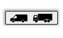 Verkeersbord RVV E22a1 - Onderbord - Geldt voor bussen en vrachtwagens