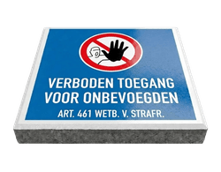 Symbooltegel 300x300mm - Aanduiding verboden toegang voor onbevoegden