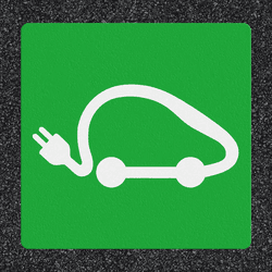 Marquage thermoplastique pour véhicules électriques - plusieurs dimensions - vert et blanc