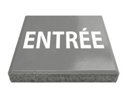 Dalle de signalisation - entrée - 30 x 30 cm avec bord biseauté