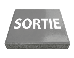 Dalle de signalisation - Sortie - 30 × 30 cm avec bord biseauté