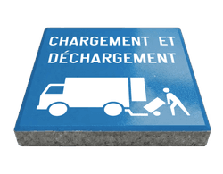 Dalle de signalisation - chargement et déchargement avec pictogramme - 30 x 30 cm avec bord biseauté