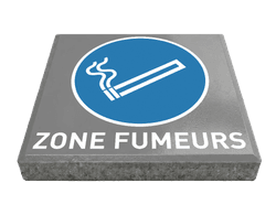 Dalle de signalisation - zone fumeurs - 30 x 30 cm avec bord biseaut&eacute;