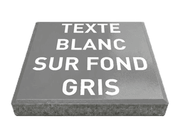 Dalle de signalisation - texte blanc sur fond gris - 30 x 30 cm avec bord biseaut&eacute;