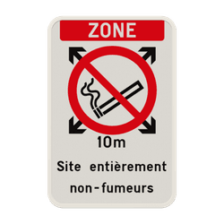 Zone - Interdiction de fumer - Texte personnalis&eacute;