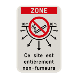 Zone - Interdiction de fumer - Texte personnalis&eacute;