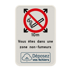 Interdiction de fumer - Texte personnalis&eacute; - Logo personnalis&eacute;