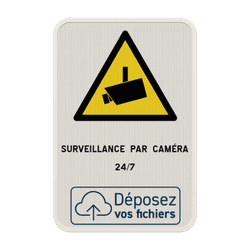 Panneau propri&eacute;t&eacute; sous surveillance vid&eacute;o personnalisable - plusieurs dimensions
