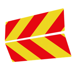 Voertuigmarkering borden chevron geel/rood reflecterend - 750x280mm - set 2 stuks