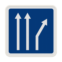Panneau C24b &ndash; Voies affect&eacute;es (3 voies)