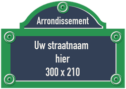 Straatnaambord Parijs - Personaliseerbaar - 300x210mm