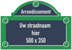Straatnaambord Parijs - Personaliseerbaar - 500x350mm