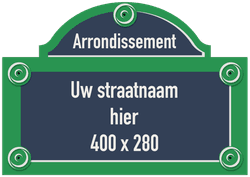 Straatnaambord Parijs - Personaliseerbaar - 400x280mm