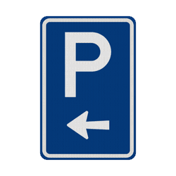 Verkeersbord RVV BW201l - Parkeerplaats linksaf - Reflecterend