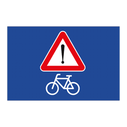 V5 veiligheidsbord - begeleidend voertuig groep fietsers