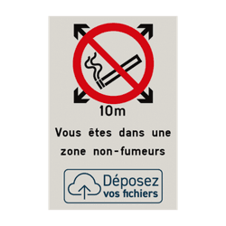 Interdiction de fumer - Texte personnalis&eacute; - Logo personnalis&eacute;