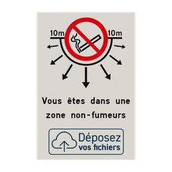 Interdiction de fumer - Texte personnalis&eacute; - Logo personnalis&eacute;
