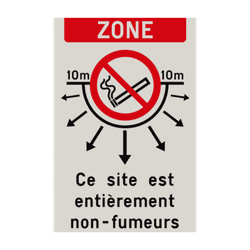 Zone - Interdiction de fumer - Texte personnalis&eacute;