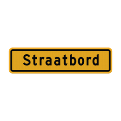 Straatnaambord geel 10 karakters 600x150mm