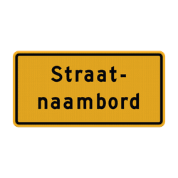 Straatnaambord geel 20 karakters 600x300 mm 2 regelig NEN 1772