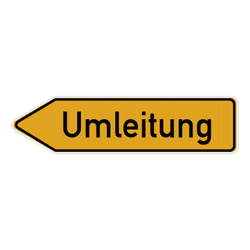 Umleitungsschilder 454-10 Umleitung linksweisend - reflektierend