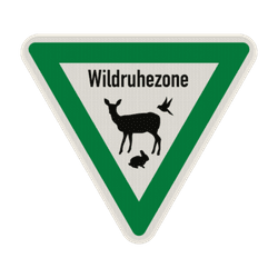 Verkehrsschild Wildruhezone - reflektierend