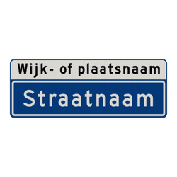 Straatnaambord 11 karakters 800x300mm + wijk- of plaatsnaam NEN 1772