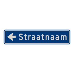 Straatnaambord 12 karakters 900x200 mm met pijl NEN 1772