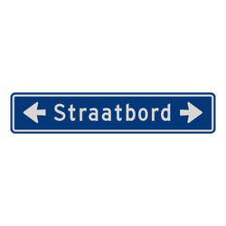 Straatnaambord 14 karakters 1000x200 mm met pijl NEN 1772