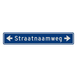 Straatnaambord 17 karakters 1180x200 mm met pijl NEN 1772