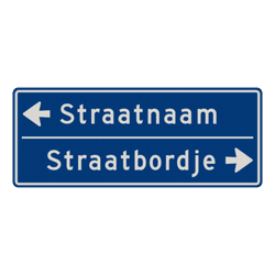 Straatnaambord 14 karakters 1000x400 mm 2 regelig met pijl NEN 1772