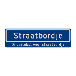 Straatnaambord 12 karakters 700x200 mm + ondertekst NEN 1772