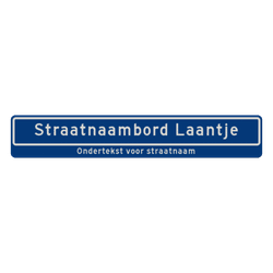 Straatnaambord 22 karakters 1180x200 mm + ondertekst NEN 1772