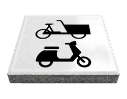 Stoeptegel bakfiets/scooter plaats (TS-ST_BFS) - 30x30cm met facetrand