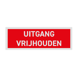 Bord of sticker uitgang vrijhouden (rood/wit) - reflecterend