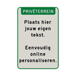 Privé terrein borden