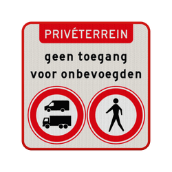 Privé terrein borden
