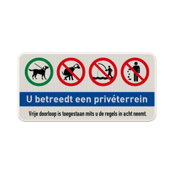 Privé terrein borden