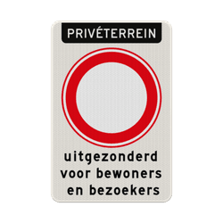 Privé terrein borden