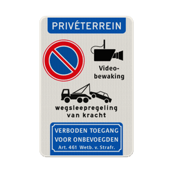 Privé terrein borden