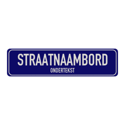 Straatnaambord aluminium DOR 800x200mm met ondertekst - type Binnenstad