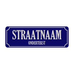 Straatnaambord aluminium DOR 600x200mm met ondertekst - type Binnenstad