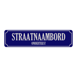 Straatnaambord aluminium DOR 800x200mm met ondertekst - type Binnenstad