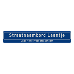 Straatnaambord 22 karakters 1180x200 mm + ondertekst NEN 1772