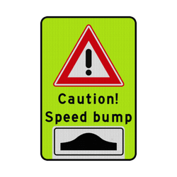 Verkeersbord caution, speed bump - reflecterend